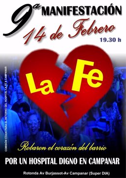 Cartel De La Manifestación De La Comisión Por La Vuelta De La Fe A Campanar