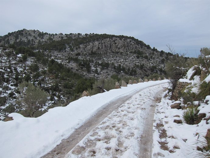 Nieve En La Serra De Tramuntana De Mallorca