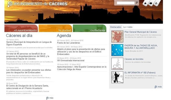 Página Web Del Ayuntamiento De Cáceres