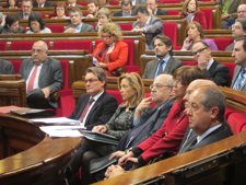 El Govern En El Pleno Del Parlament, Encabezado Por El Pte.A.Mas