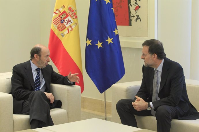 Encuentro De Mariano Rajoy Y Alfredo Pérez Rubalcaba