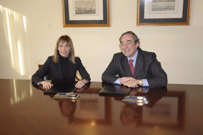 Presidenta Microsoft Ibérica, María Garaña, Y De CEOE, Juan Rosell    