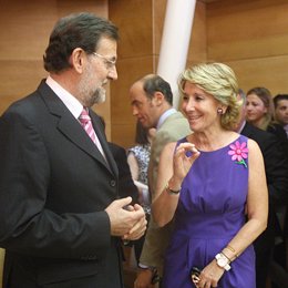 Presidenta de la Comunidad de Madrid, Esperanza Aguirre, y el presidente del PP,