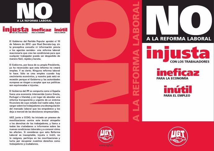 Triptico UGT Sobre La Reforma Laboral