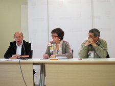 Xavier Casas (UGT), Montse Ros (CC.OO.) Y Luis Blanco (IAC)