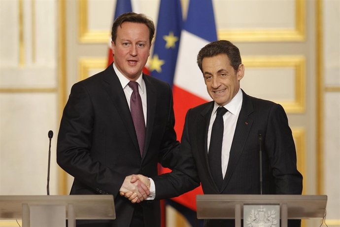 David Cameron, Y El Presidente Francés, Nicolas Sarkozy,