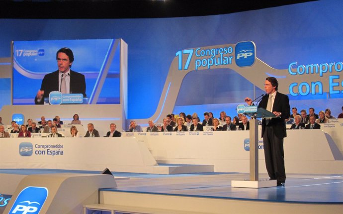 José María Aznar, Durante Su Intervención En El Congreso Del PP