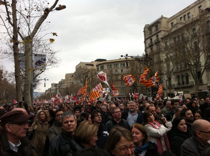 Manifestación Contra La Reforma Laboral En Barcelona