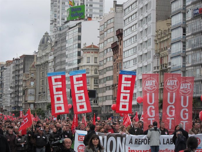 Protesta En A Coruña Contra La Reforma Laboral