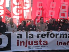 Buey Y Lóriz (Centro) En La Movilización Contra La Reforma Laboral En Zaragoza