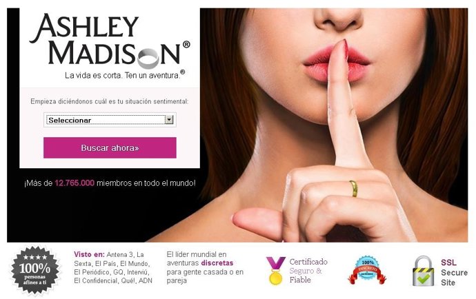 Página Web Ashley Madison 