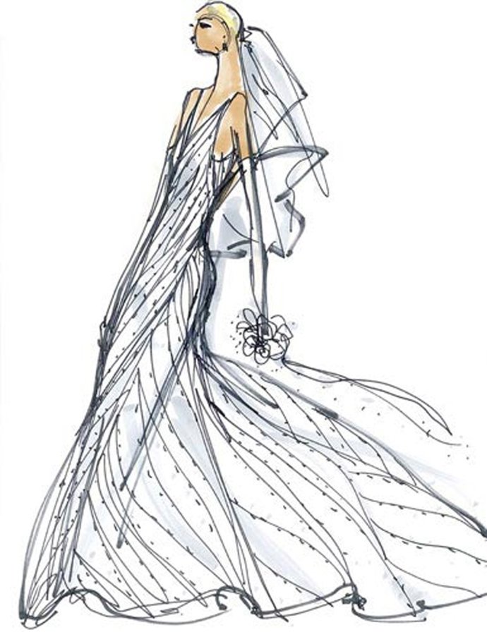 Boceto Del Vestido De Novia De Marta Ortega 