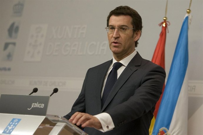 alberto nuñez feijoo e rosa quintana na rolda de prensa do consellofoto: ana var