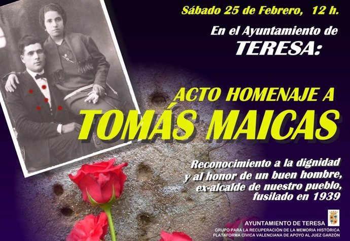 Homenaje A Tomás Maicas En Teresa (Castellón)