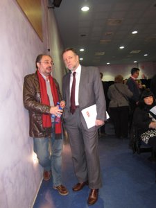 Javier Lambán Y Marcelino Iglesias En El Comité Regional Del PSOE-Aragón