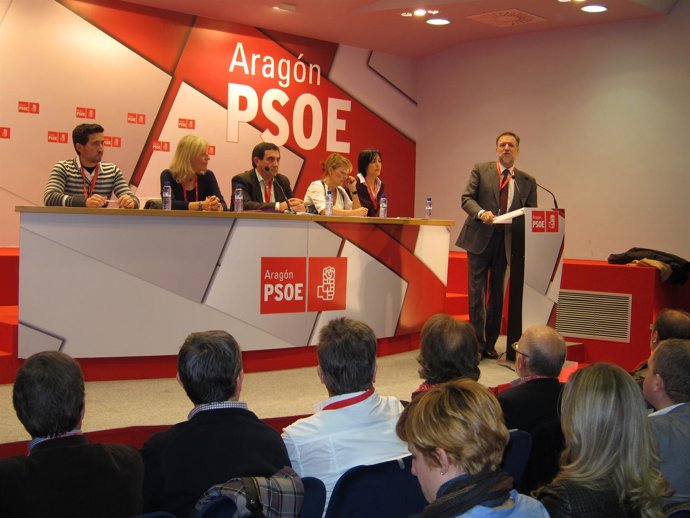 Marcelino Iglesias En Su Intervención En El Comité Regional Del PSOE-Aragón