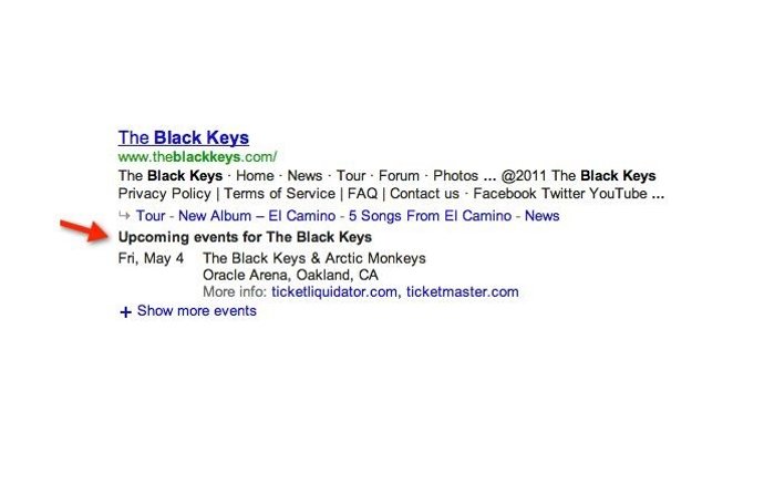 Información De Los Conciertos En Google 