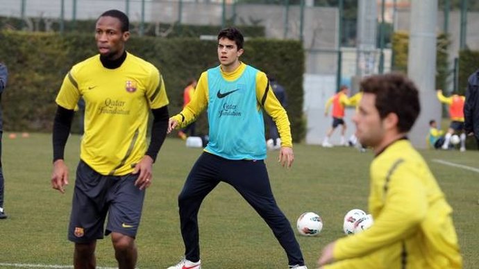 Seydou Keita En Un Entrenamiento Con El Filial Del FC Barcelona