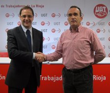 Secretario General PSOE La Rioja César Luena, Secretario UGT Rioja Javier Granda