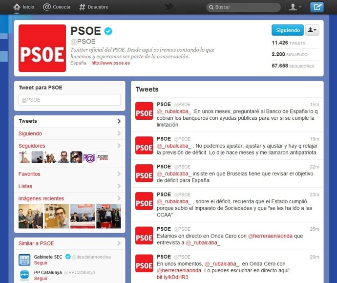 Cuenta De Twitter Del PSOE