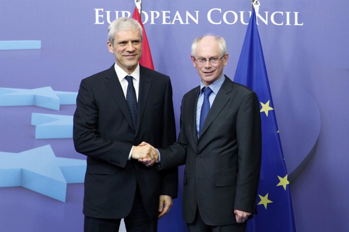 Boris Tadic, Presidente Serbio Con Van Rompuy