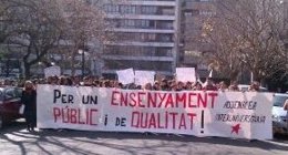 Inicio De La Marcha De Los Estudiantes En Valencia