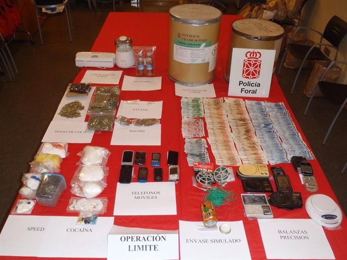 Vista Del Material Incautado Por Policía Foral En La Operación Límite.