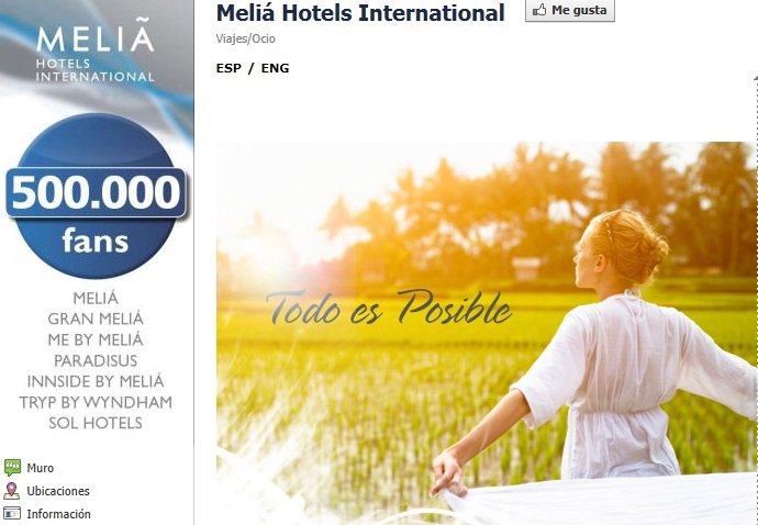 Meliá Supera Los 500.000 Fans En Facebook