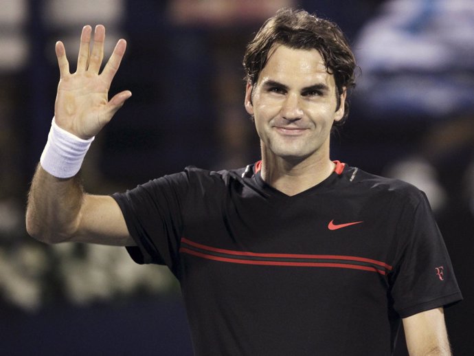 El Tenista Roger Federer Celebra Su Pase A La Final De Dubai