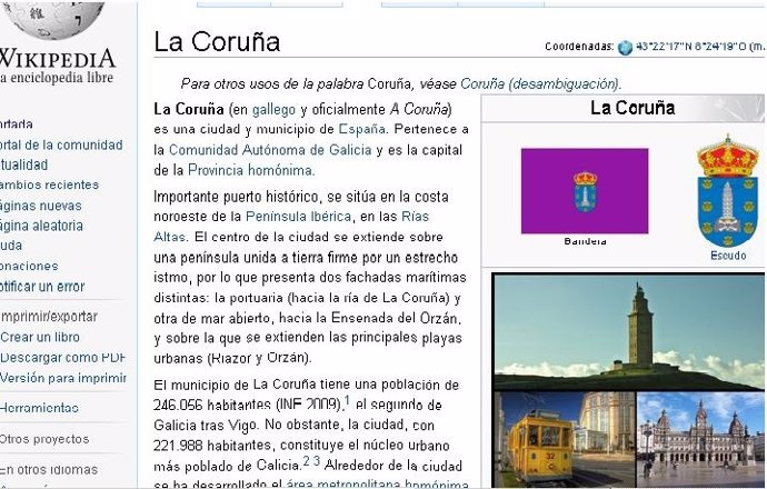Página De La Ciudad Herculina En La Wikipedia