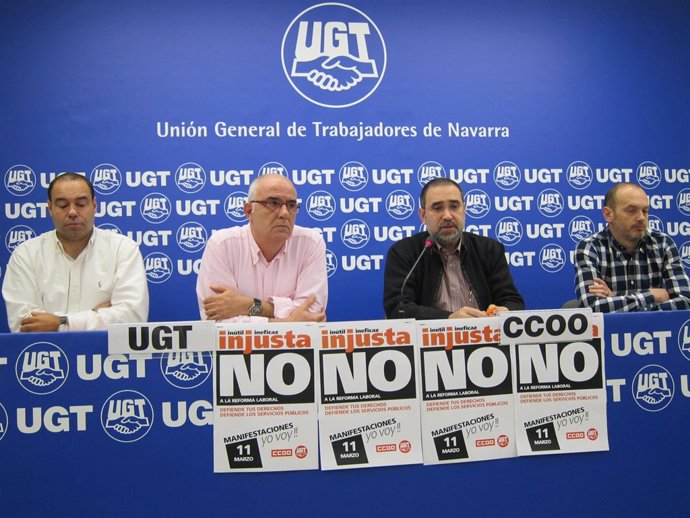 Rueda De Prensa De Dirigentes De UGT Y CCOO.