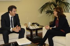 Alberto Níñez Feijóo Y Soraya Sáenz De Santamaría En Moncloa