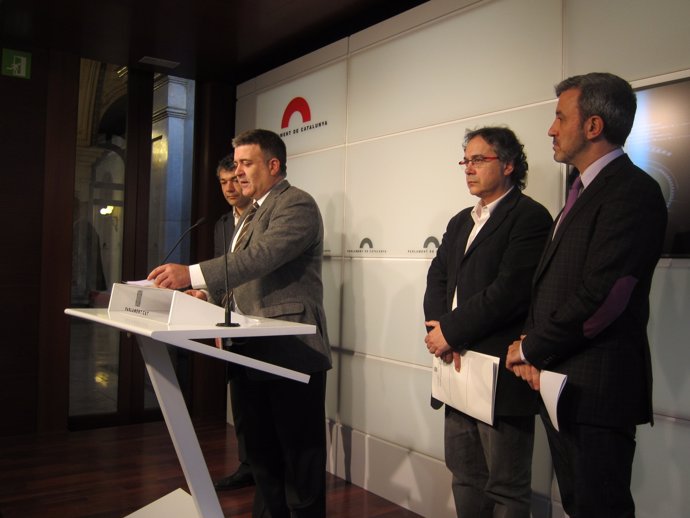 O.Amorós (ERC). A.López Tena (SI), J.Miralles (ICV-Euia), J.Collboni (PSC)