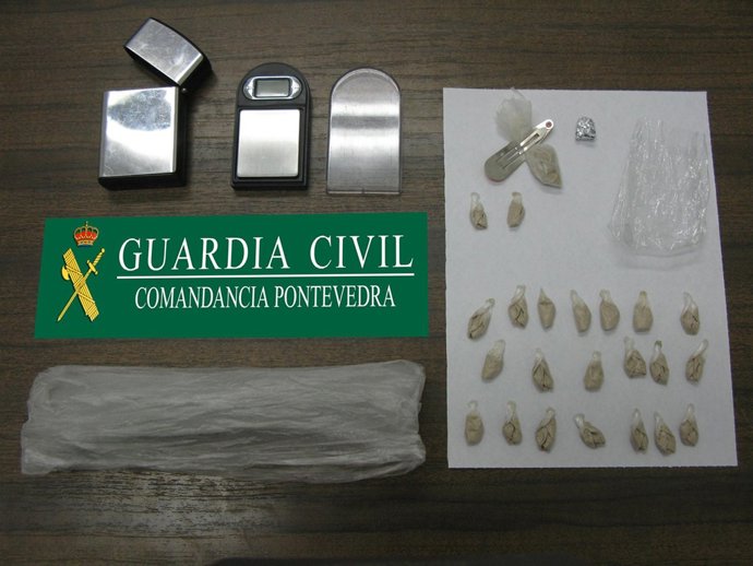 Droga intervenida en Cangas