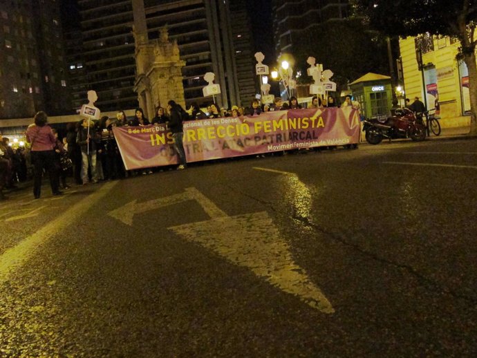 Manifestación En Valencia Del Día De La Mujer Trabajadora