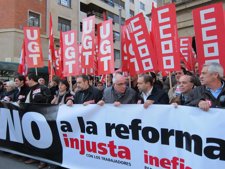 Concentración De UGT Y CCOO De Navarra Contra La Reforma Laboral.