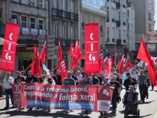 Manifestantes Convocados Por La CIG En Santiago De Compostela