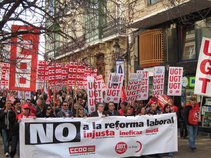 Manifestación En Logroño Contra La Reforma Laboral
