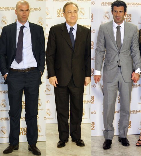 Montaje De Zinedine Zidane, Florentino Pérez Y Luis Figo En Los Premios Alma 