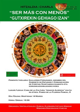 Cartel De La Charla 'Ser Más Con Menos' De Guillermo Fernández Maíllo.