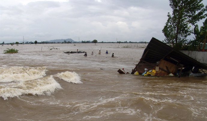 Desbordamiento Del Río Mekong En Vietnam