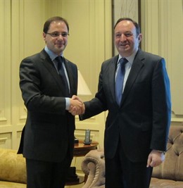 Secretario General Psoe Rioja César Luena Y Presidente Gobierno Rioja Pedro Sanz