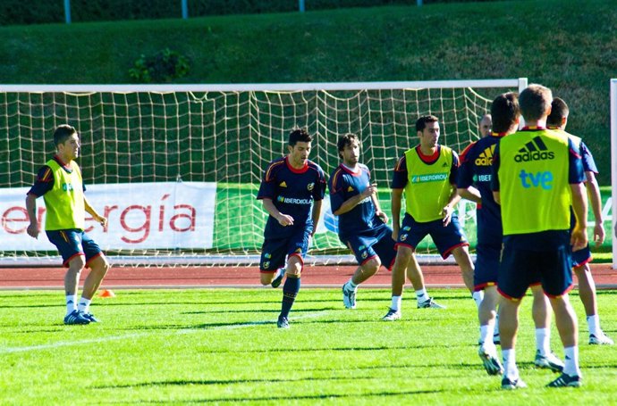 Selección Española De Fútbol Entrenando