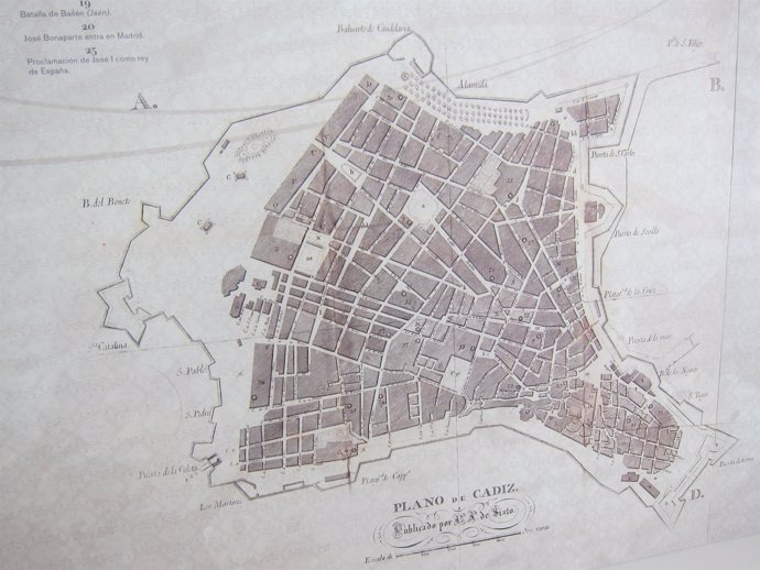 Mapa Antiguo De Cádiz