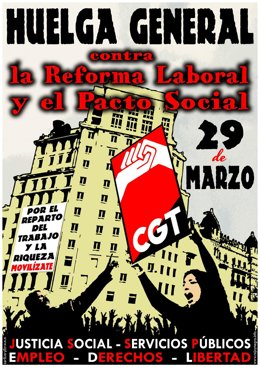 Cartel Huelga General Del 29-M De La CGT