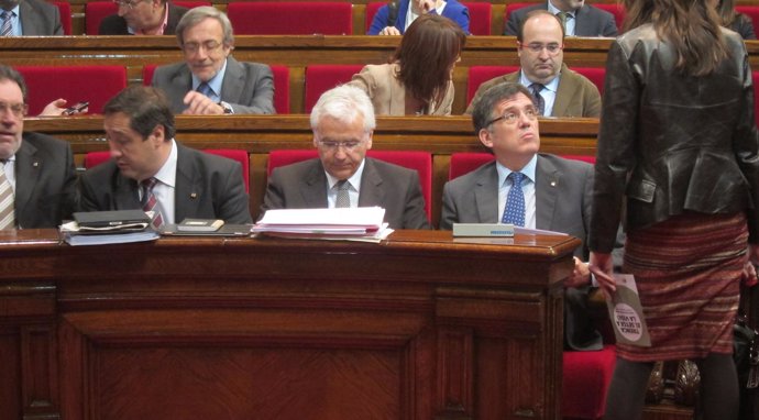 Los Consellers De La Generalitat J.M.Pelegrí, F.Mascarell Y L.Recoder