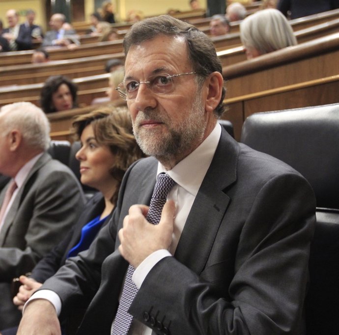 Mariano Rajoy, En Su Escaño Del Banco Azul Del Hemiciclo