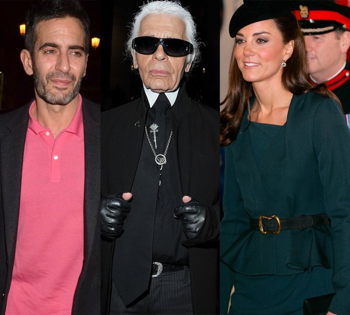 Montaje De Marc Jacobs, Karl Lagerfeld Y La Duquesa De Cambridge 