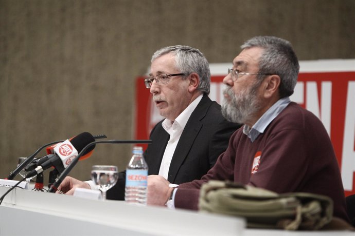 Toxo Y Méndez En RDP De Convocatoria De La Huelga General 