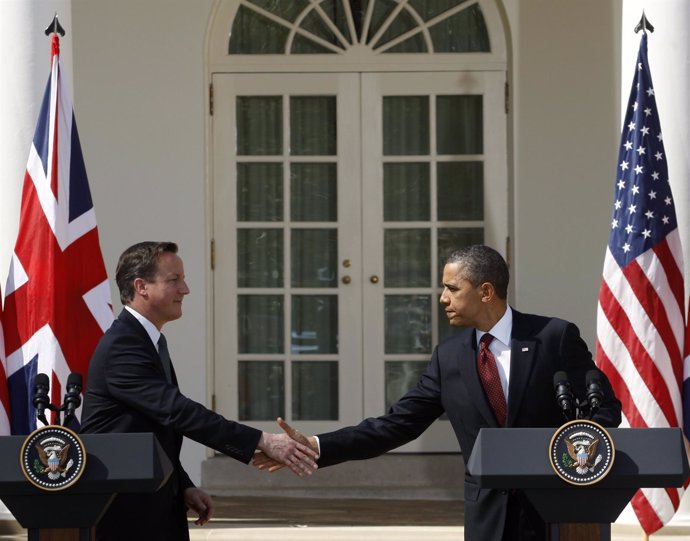 Barack Obama Y David Cameron En La Casa Blanca